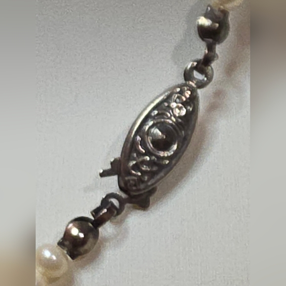 Vintage cultured pearl choker necklace 14in - Picture 2 of 4